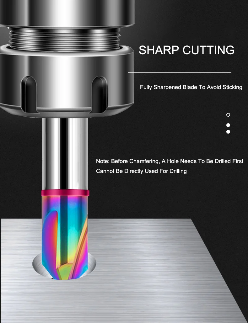 SHAZAM HRC60 60 ° 90 ° 120 ° Gerader Nut-Fasenfräser aus Hartmetall mit Farbiger Beschichtung für CNC-Bearbeitung – Detail 3