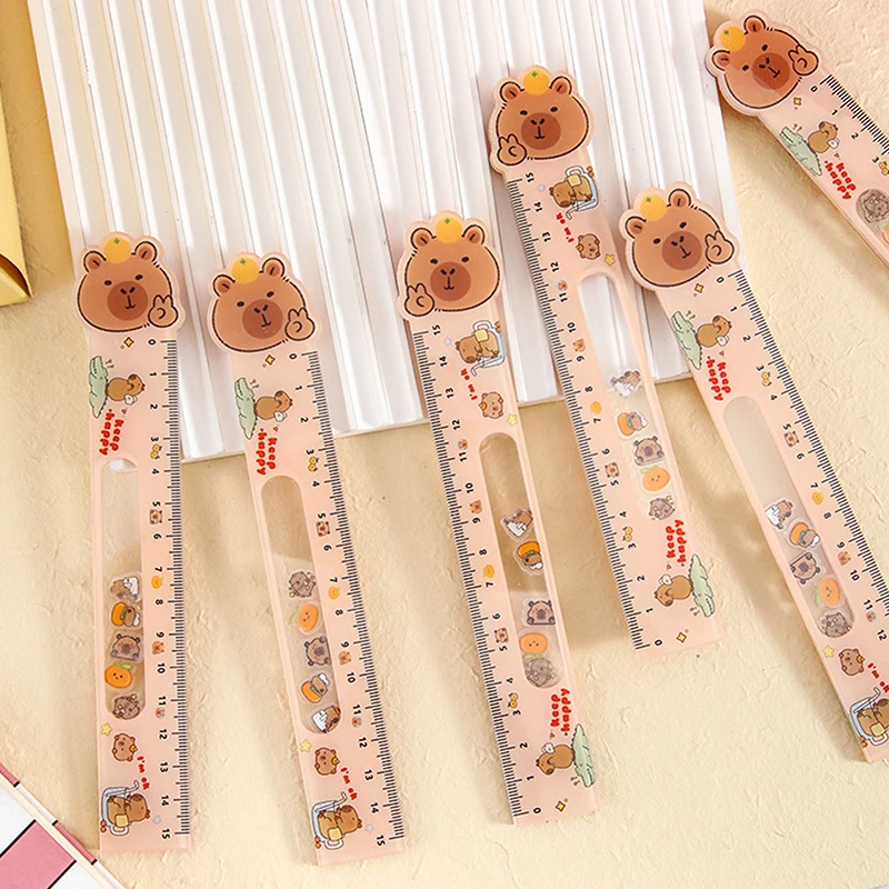 Cartoon Capybara Acrylic Ruler Creative Drawing Painting Tool Bookmark Reward Stationery Student Gift School Supplies