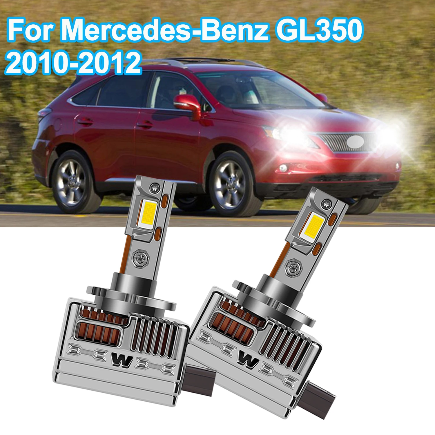 

For Mercedes-Benz GL350 2010-2012 HID Headlight LED Bulbs High Low Beam 3570 CSP Chips Car Lamps for Improved Visibility