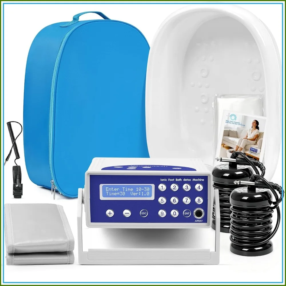 2-in-1 Ionic Foot Detox Machine with Heating Belt & Basin - Portable Foot Spa for Home & Salon Use