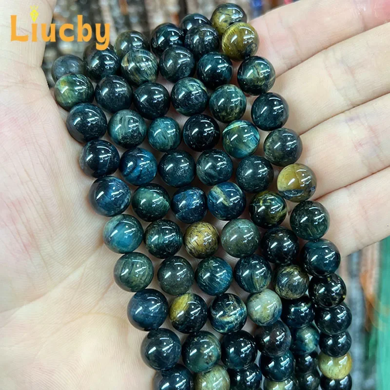 Natural Stone grey Mixed color tiger's-eye Beads DIY Bracelets Accessories keychain For Jewelry Making 15