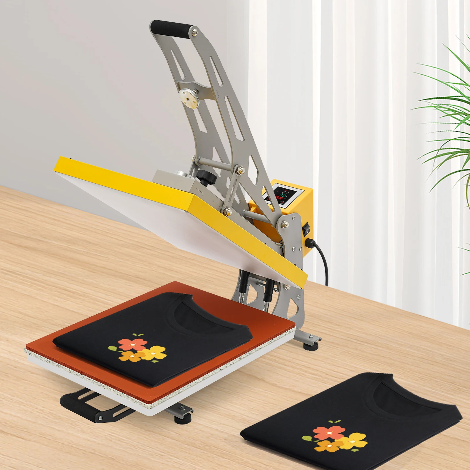 آلة الضغط الحراري من الحديد الأصفر، آلة نقل الحرارة 110 فولت 40*50 سم لأنماط الطباعة على عناصر مختلفة