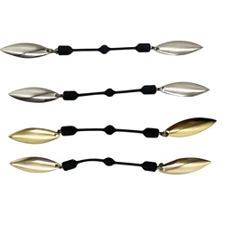 2pcs/lot 3g Copper Spin spinner spoon rattlin buzz bait Lure accessories Willow shape spoon double rotating spoon