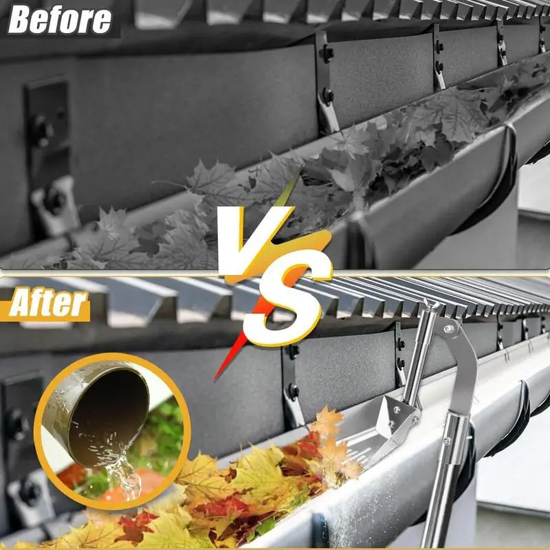 

Stainless Steel Gutter Scoop Efficient Gutter Cleaning Tool Cleaning Shovels for Roof Garden Ditch & Household Gutters