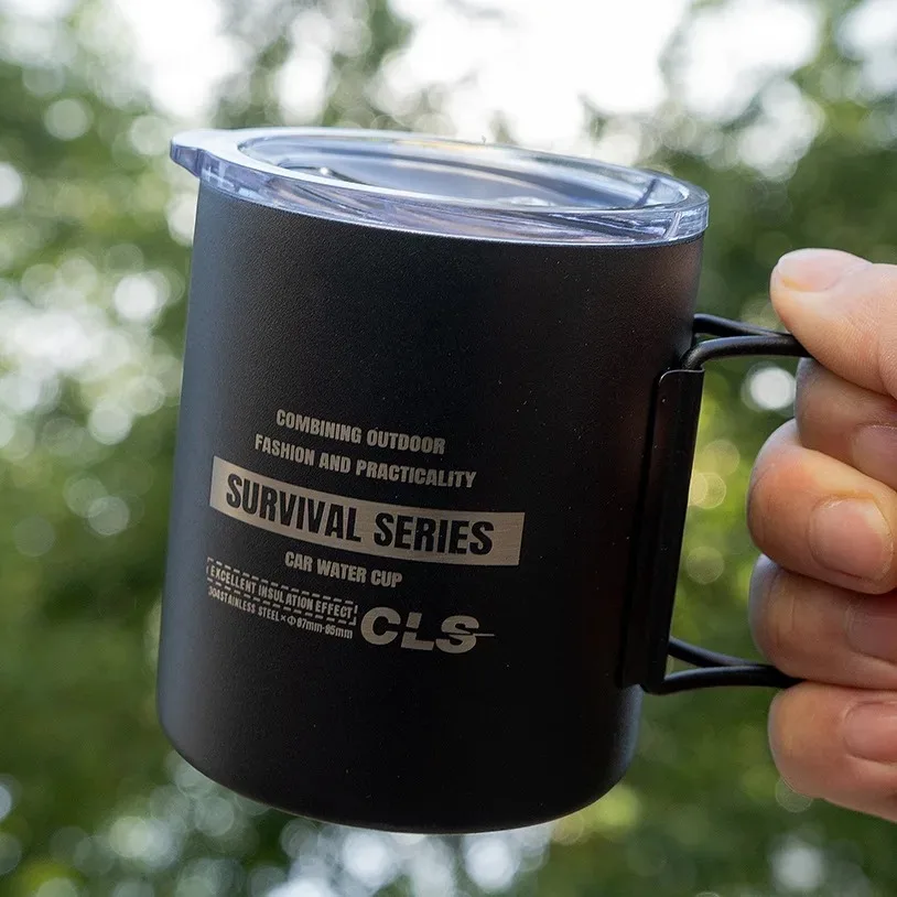 1pcs Double Layer 304 Stainless steels Water Cup Coffee Tea Mug party for Home Outdoor Camping Hiking Backpacking travle cup