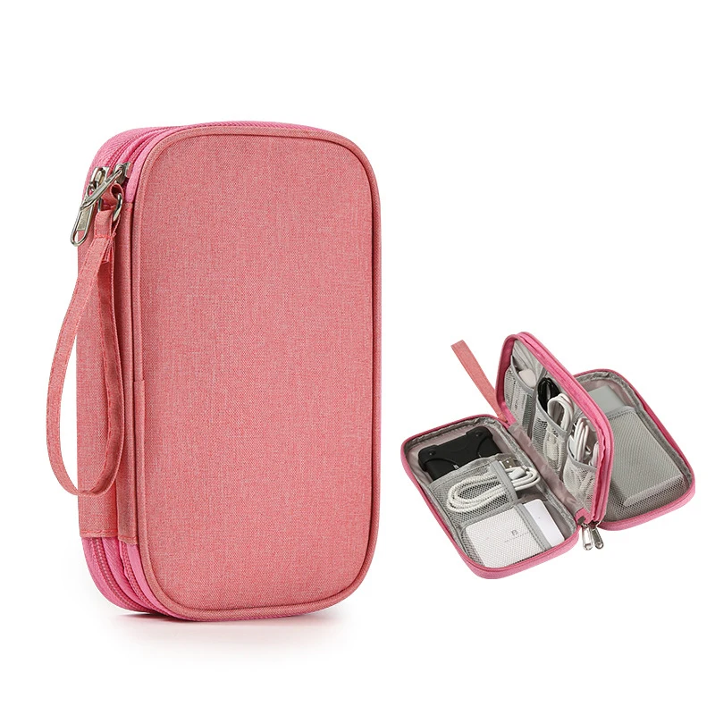 Portable Waterproof Travel Cable Organizer Pouch Electronic Accessories Carry Case Storage Bag Passport Holder