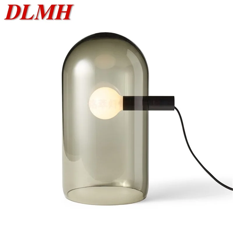 

DLMH Postmodern Table Lamp LED Simple Bedside Glass Vintage Desk Light for Home Living Room Bedroom Decor