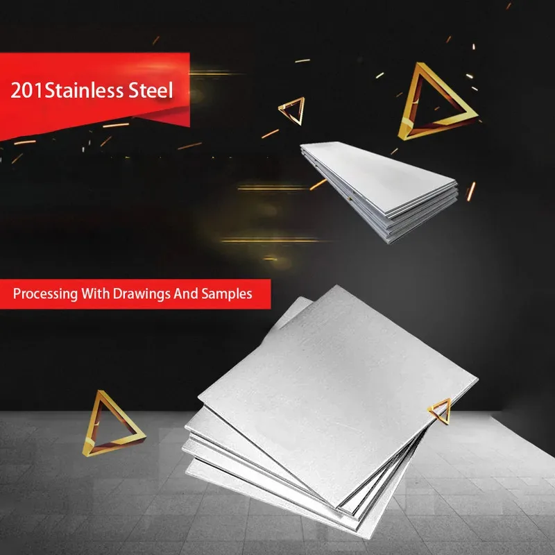 

201 Stainless Steel Square Plate 5mm Thick Sheet Metal 50x50mm to 400x400mm Cut to Size Ready Stock