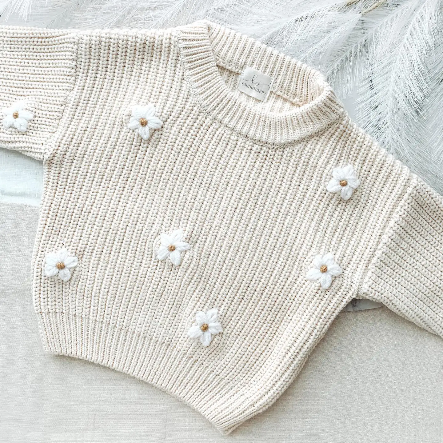 Baby Girls Boys Lovely Flower Sweaters New Autumn Kids Baby Winter Warm Knit Pullover Clothes Casual Outfits Knit Girls Sweaters