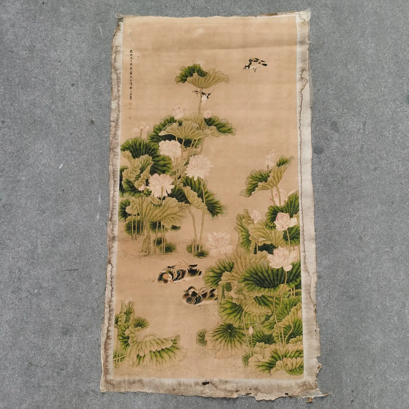 Chinese Old Scroll Zhang Daqian- Landscape Rice Paper Painting Slice