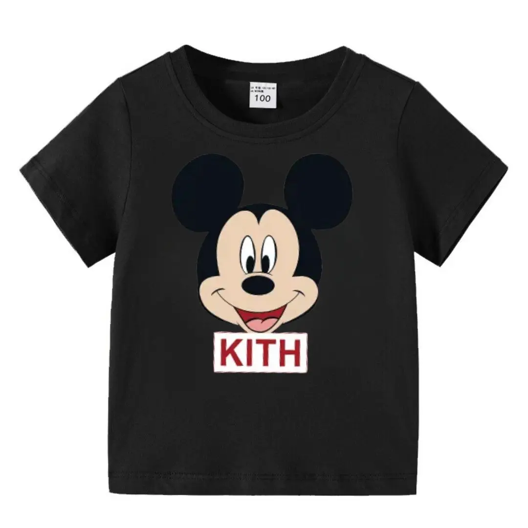 Children pure cotton Short Sleeve T-shirt Cartoon Cute KITH Anime Pattern Kids Clothing Boy Baby Cotton Tees for 2-9 Years Child