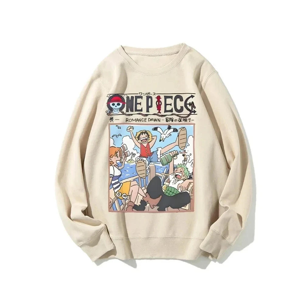 One Piece Men's Sweatshirt Monkey D. Luffy Roronoa Zoro Anime Hoodie Spring Autumn Boy Children Long-sleeved Parent-Child Outfit