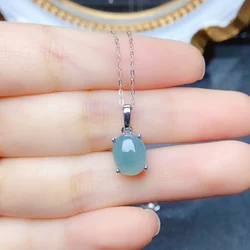 FS 8*10Natural Emerald S925 Sterling Silver Pendant Necklace for Women Fine Fashion Charm Weddings Jewelry Certificate MeiBaPJ