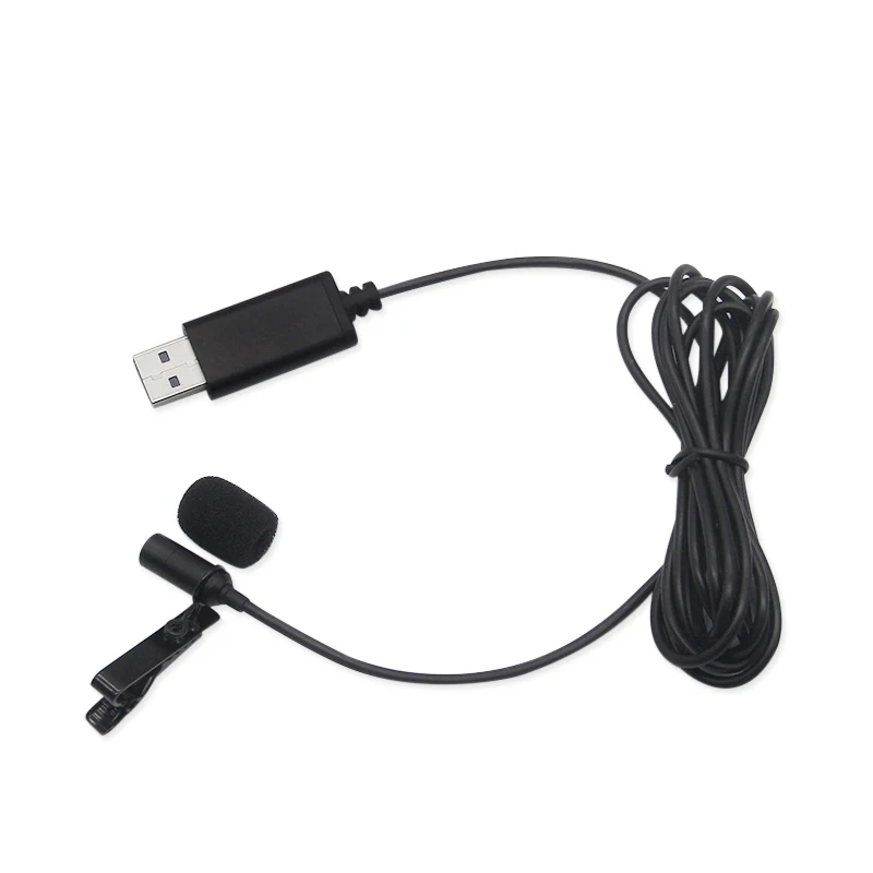 Tragbare USB Mini Mikrofon 2m Revers Lavalier Mic Clip-auf Externe Knopfloch Mikrofone für Laptop PC Computer Aufnahme chat