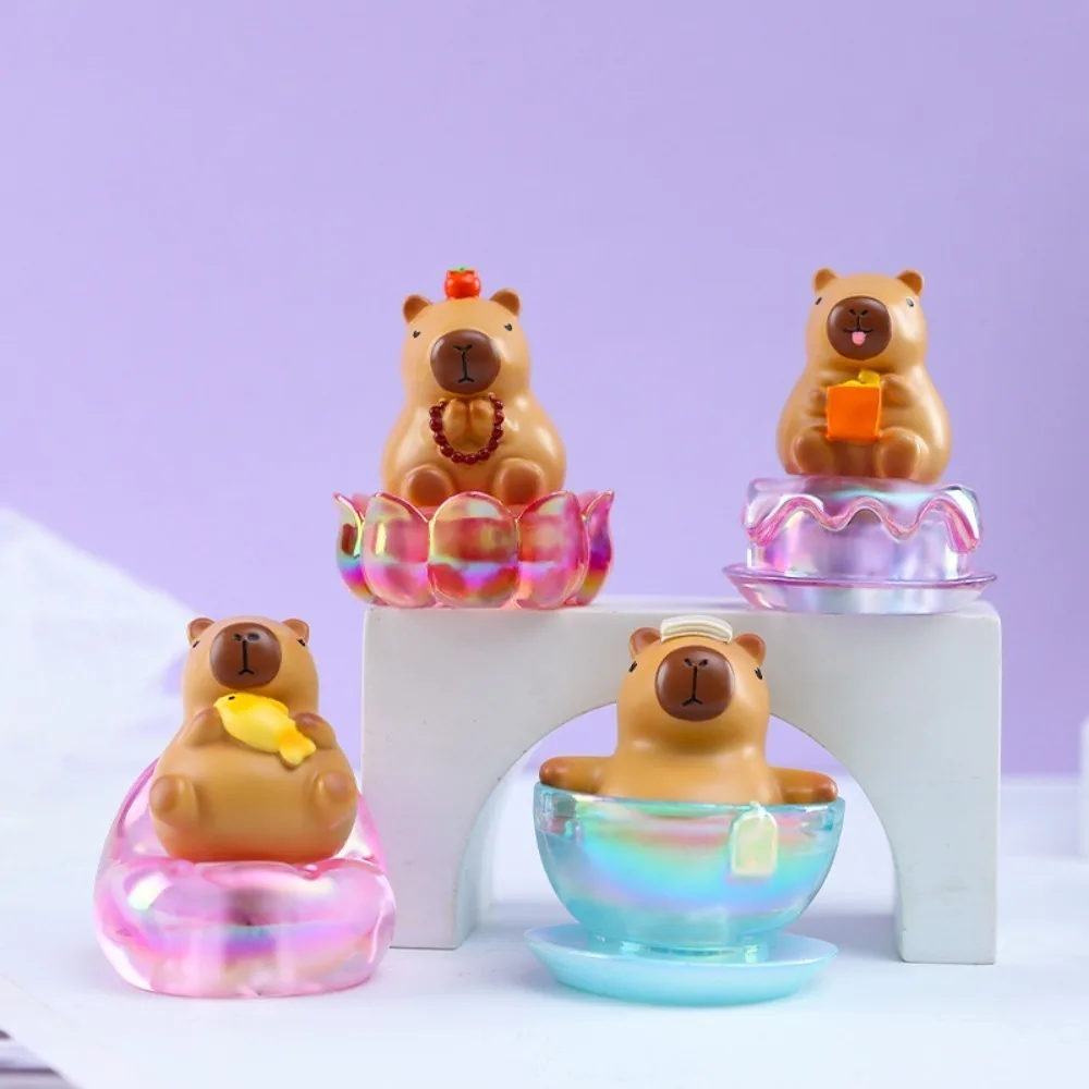 Nieuwe Mini Capibara Capybara Blind Box Actiefiguren Auto Decoratie Capybara Beeldje Diermodel Veelkleurig Bureauornament