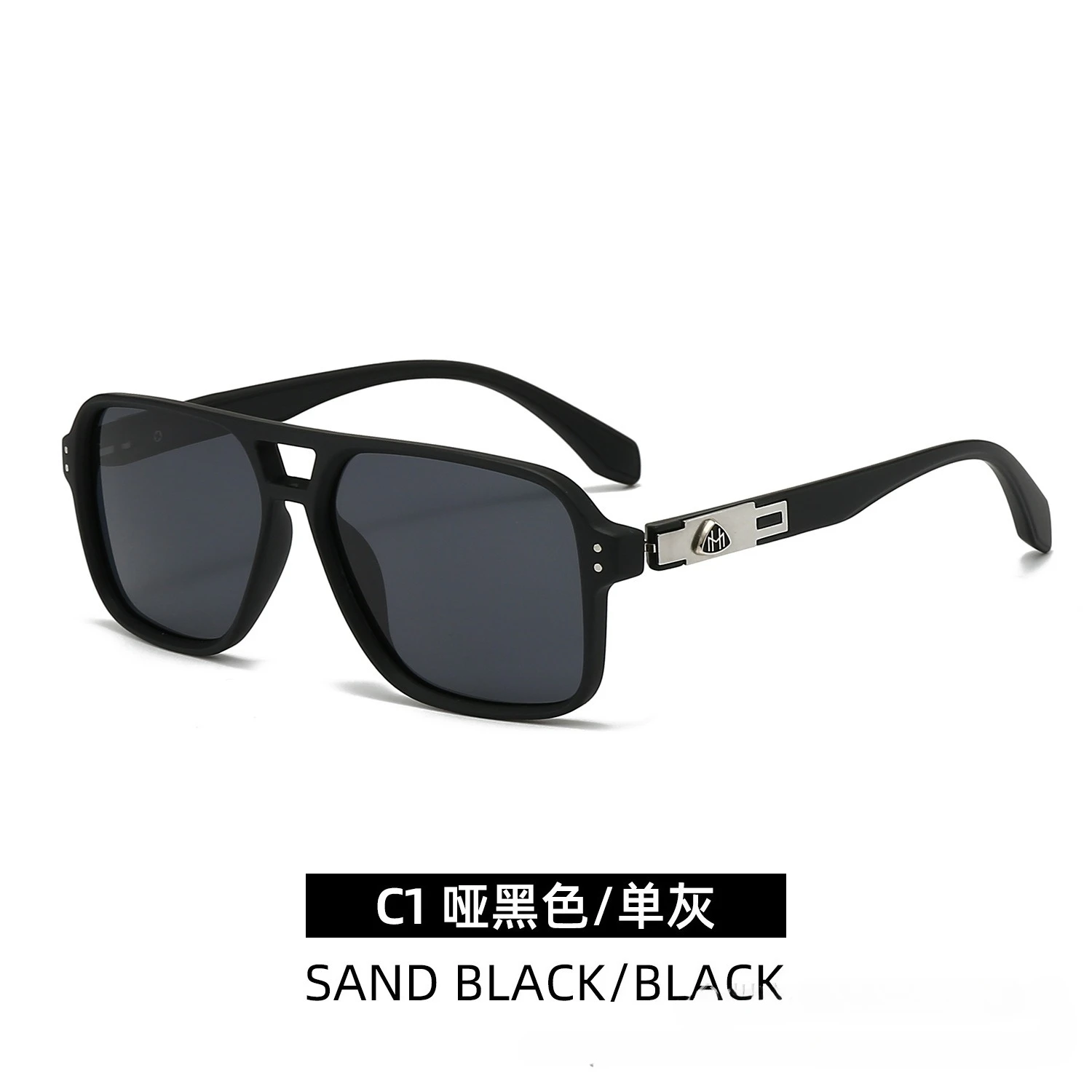 

Новые поляризационные солнцезащитные очки с двойным мостом и весенним храмом, большие квадратные металлические оправы, модные роскошные очки высокого качества