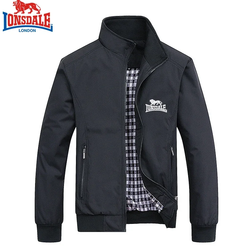 Işlemeli LONSDALE İlkbahar ve Sonbahar Rahat Düz Renk Moda Slim Fit Bomba Ceket Ceket Beyzbol Ceket erkek Ceket M-6XL