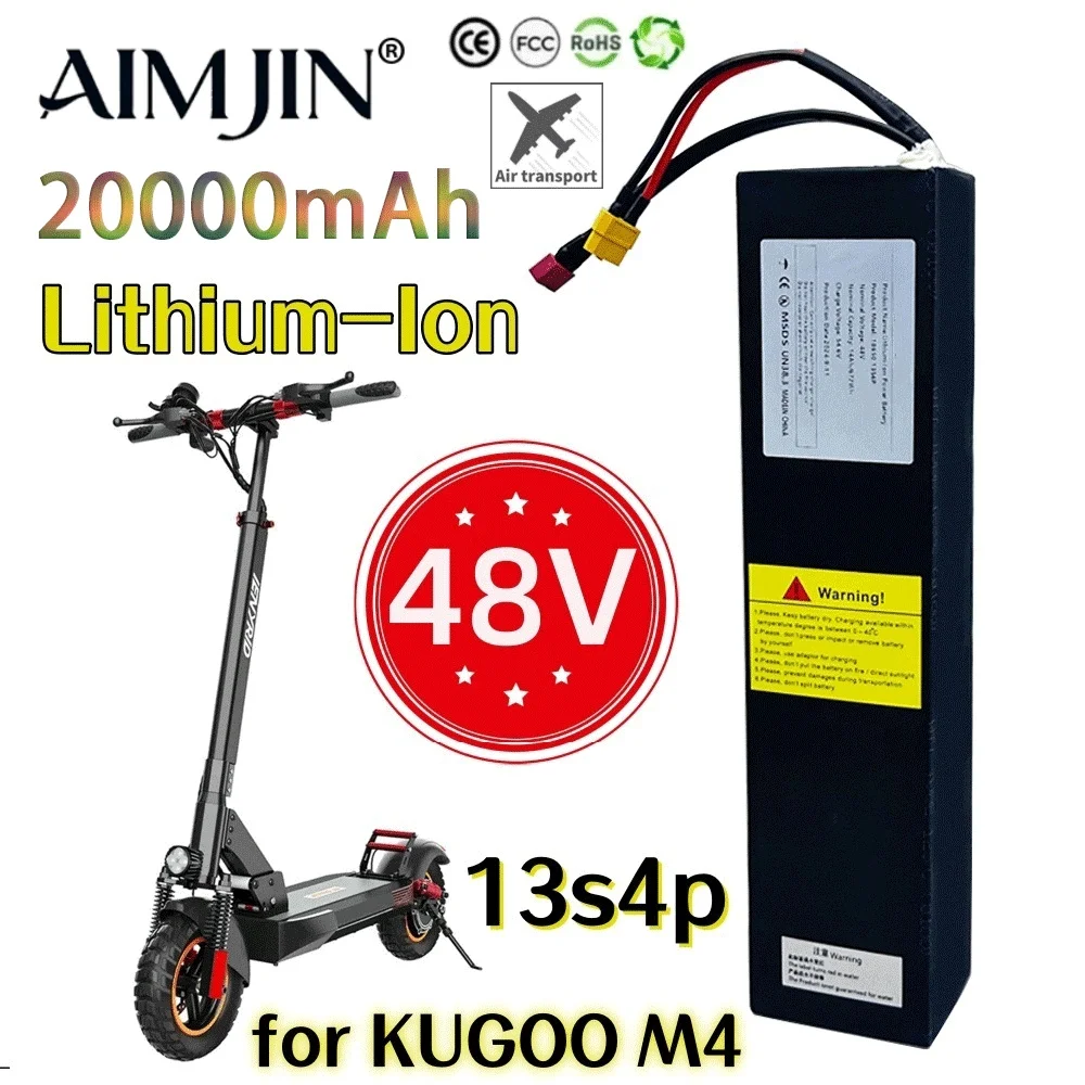 Upgraded Version 13S4P Original 48V 20AH Kugoo M4 Electric Scooter Powerful Motor 18650 Lithium Battery