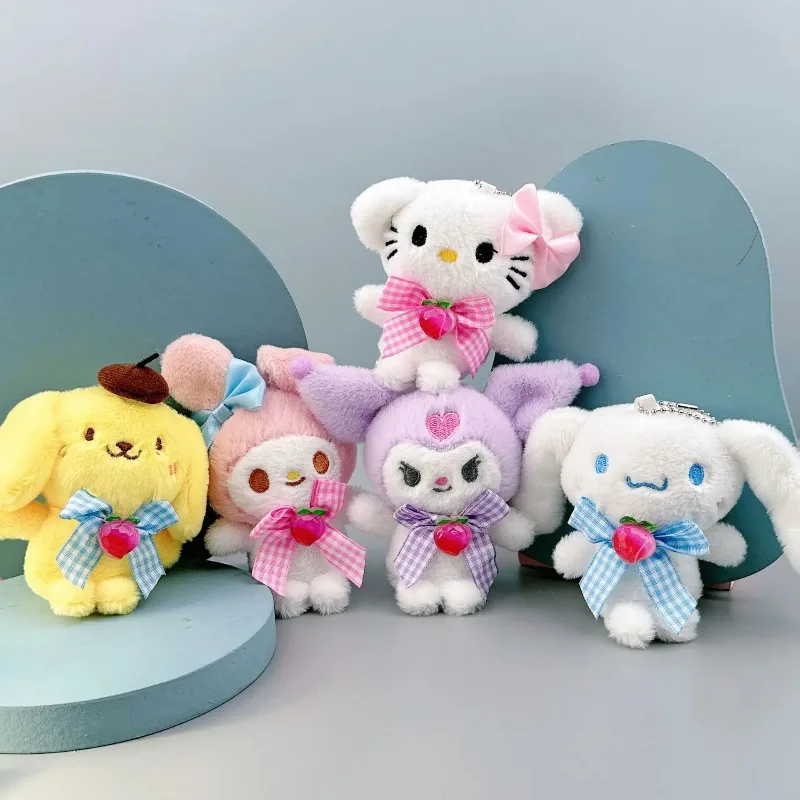 

Cute Sanrio Kuromi My Melody Keychain Plush Doll Charm for Bag Anime Cosplay Accessories