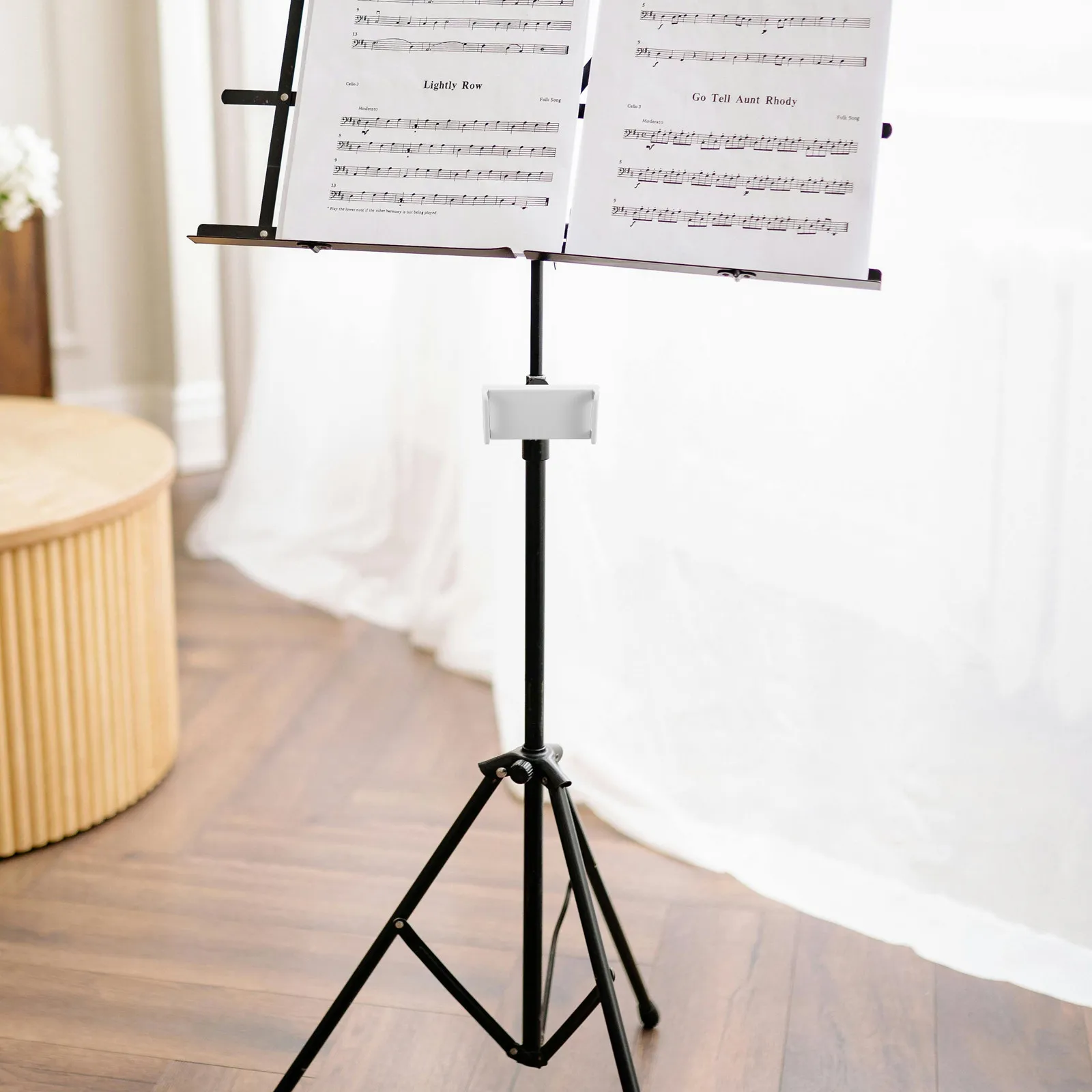 Music Stand Tablet Holder 4.6 to 10 Adjustable Clamp Mic Stand Clip Pad Support Universal for Rehearsal Live Show Stage