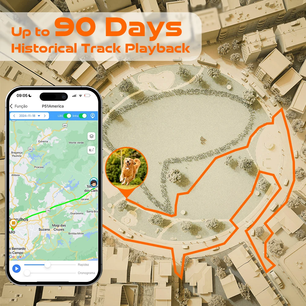 4G الكلب GPS المقتفي الياقة الذكية للحيوانات الأليفة الكلاب القطط لا رسوم شهرية لا اشتراك لا رسوم مخفية إنذار ضد الفقدان والسياج الجغرافي #3
