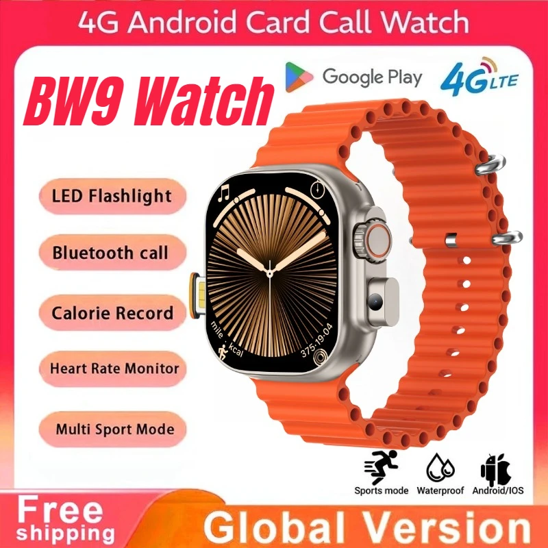

SIM-карта и Bluetooth-вызовы на умных часах BW9 2025 года, 2,01-дюймовый экран, телескопическая камера, полное сетевое покрытие, запись шагов