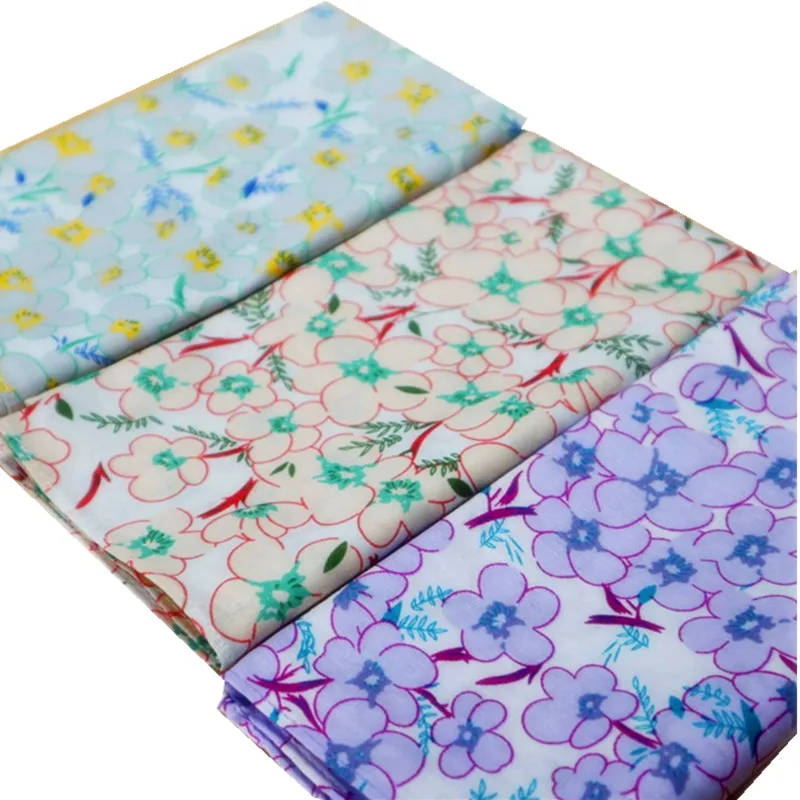 3Pcs 34x34cm 100% Cotton Flower Printed Women Handkerchiefs Soft Portable Square Scarf Wedding Party Gift