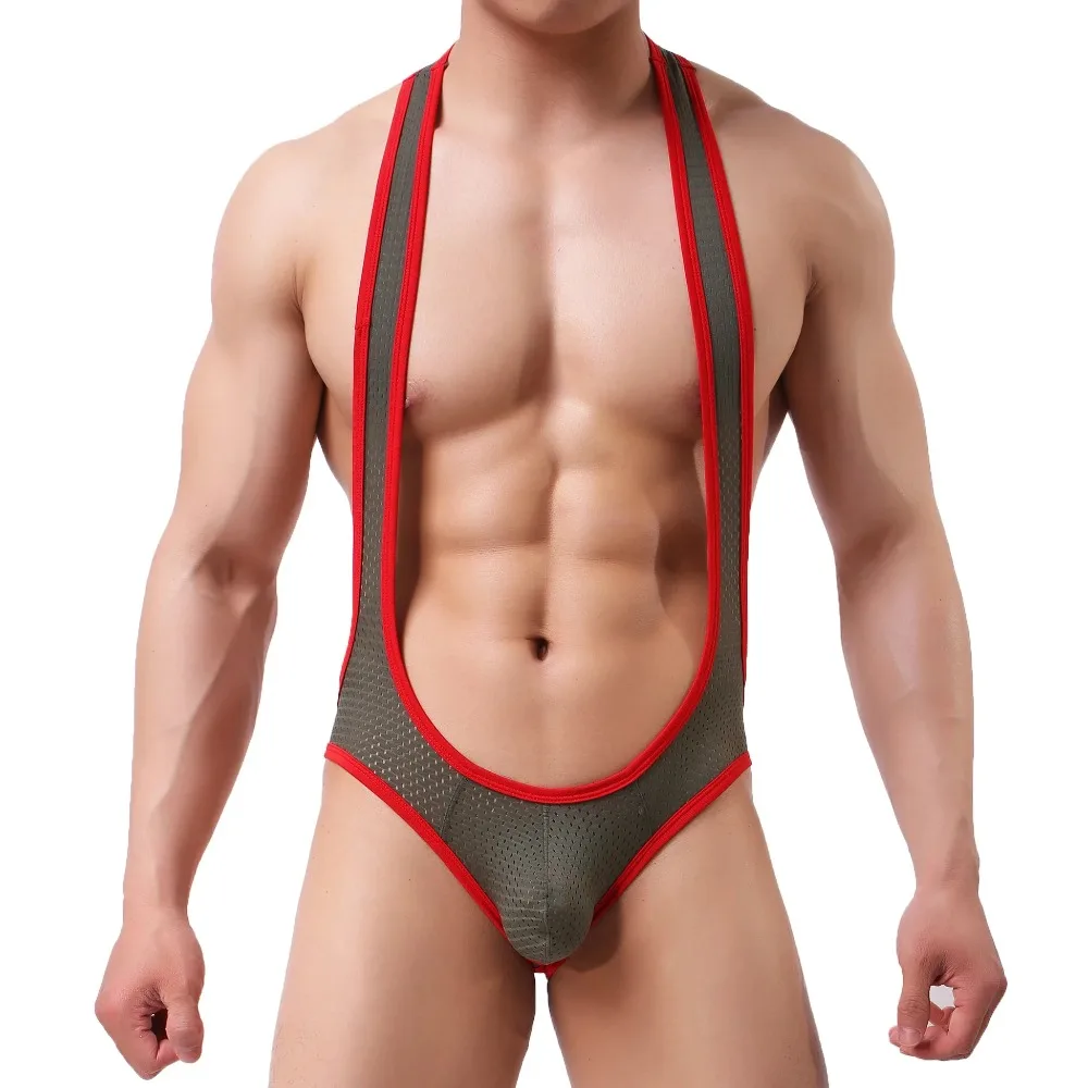 

Мужской купальник с открытой попкой, сексуальные цельные майки, сетчатые боди, дышащая борцовская майка, боди с открытой спиной, нижнее белье с бандажами