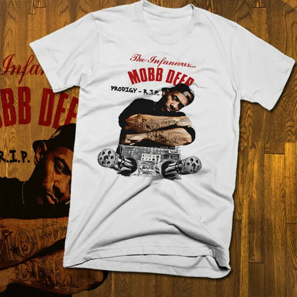 Prodigy Mobb Deep Queensbridge Hip Hop T-Shirt, Rap Music, White, New Cotton Male Female Tops Tee Shirt