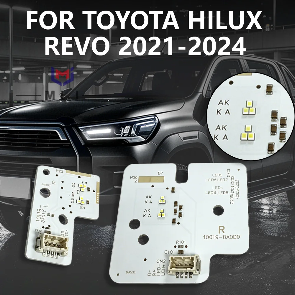 White Angel Eye LED DRL Light Source Chips Daytime Running Light Board Replacement For Toyota Hilux Revo 2021-2024 Headlight