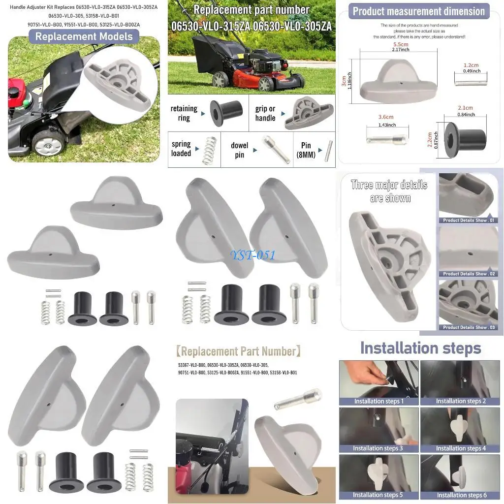 

E15A Replacement Lawn Mower Handle Adjustment Heavy Duty Plastic Repair Component