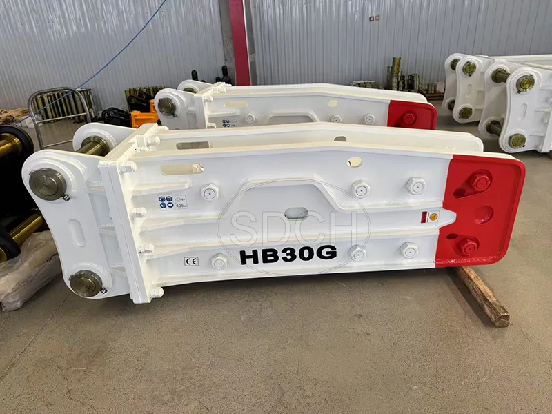 หัวเจาะไฮดรอลิก HB30G สำหรับรถขุด 30 ตัน ใช้สำหรับงานรื้อถอนคอนกรีตและทุบหิน