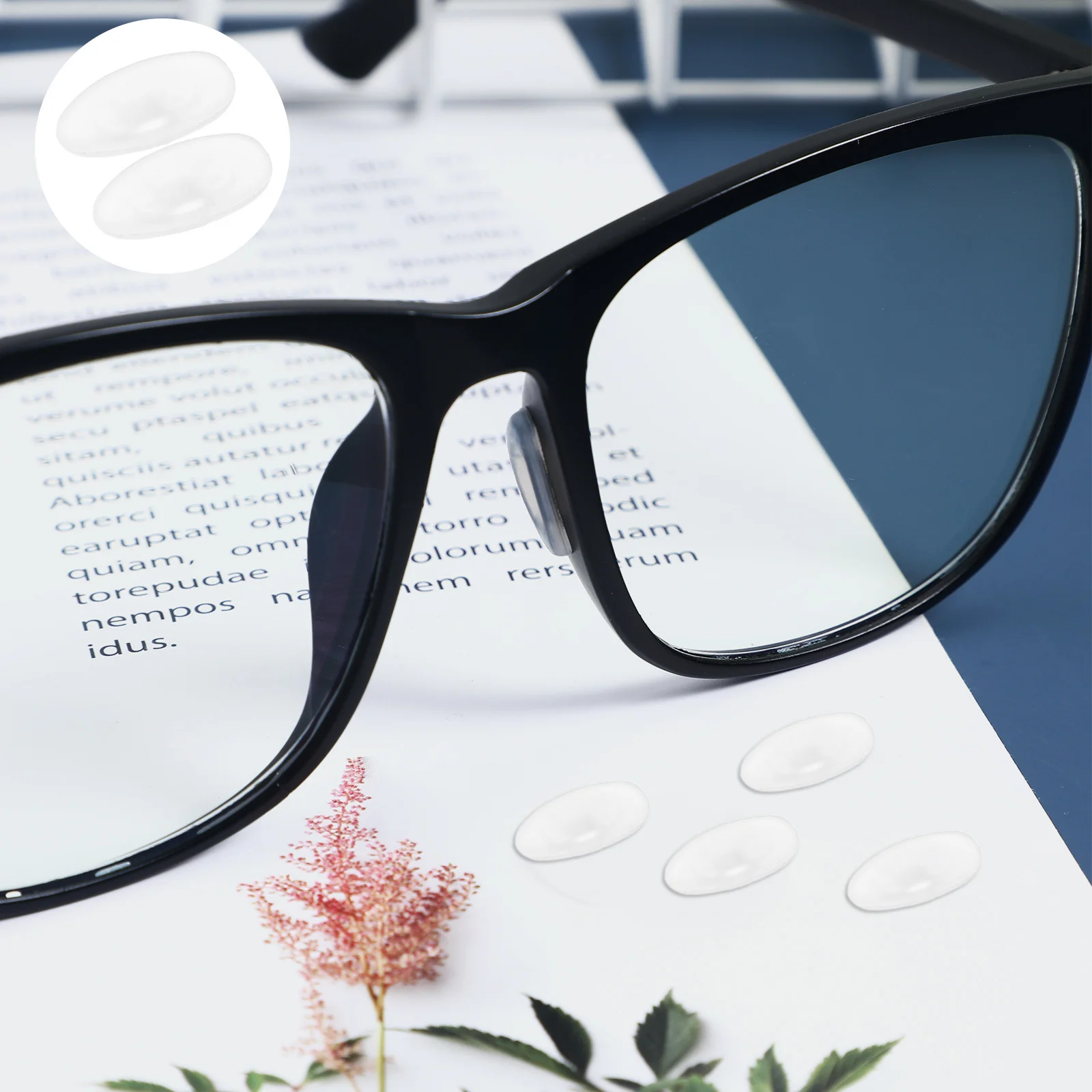 

12Pair Silicone Eyeglass Nose Pads Soft Comfortable Anti-Slip Repair Cushioned Bridge Replacement Nose Pads for Glasses