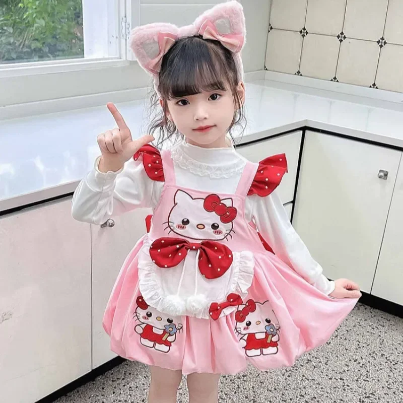 Hello Kitty Sanurgente Princess fur s for Kids, Cartoon Anime Girls, Bow Cute Lolita Skirt, Festival Cosplay Costume, Birthday Gift Party