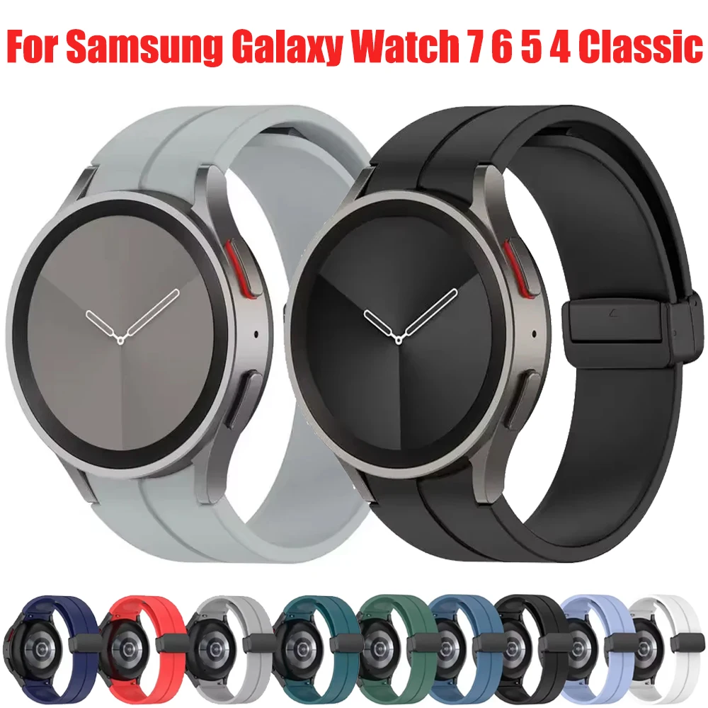 Silikonarmband für Samsung Galaxy Watch 7 6 5 4 44mm 40mm Magnetisches Armband für Watch 6 4 Classic 47mm 46mm 43mm 42mm