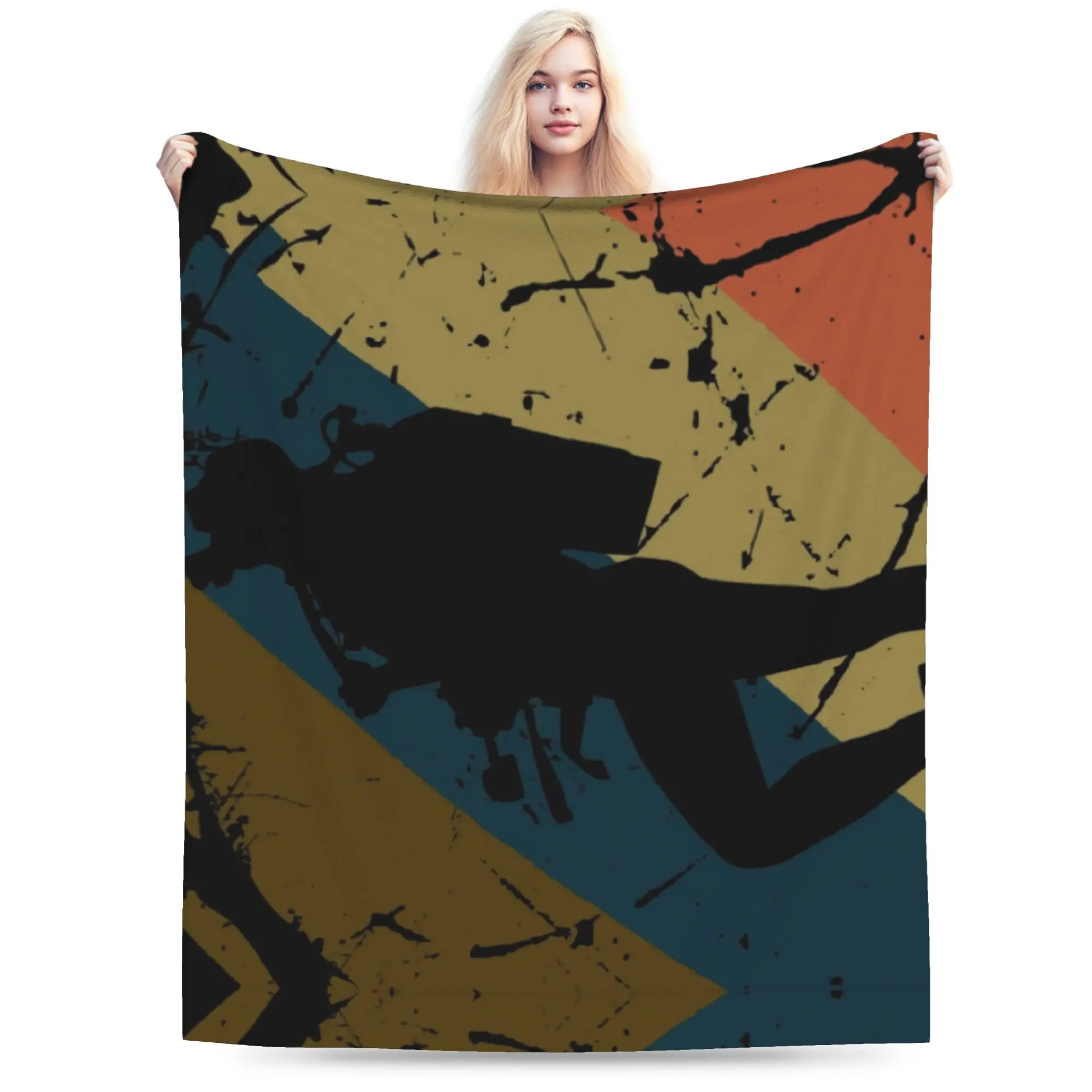 Custom Vintage Scuba Diving Blankets Warm Flannel Diver Dive Throw Blanket for Sofa Bedroom Bedding