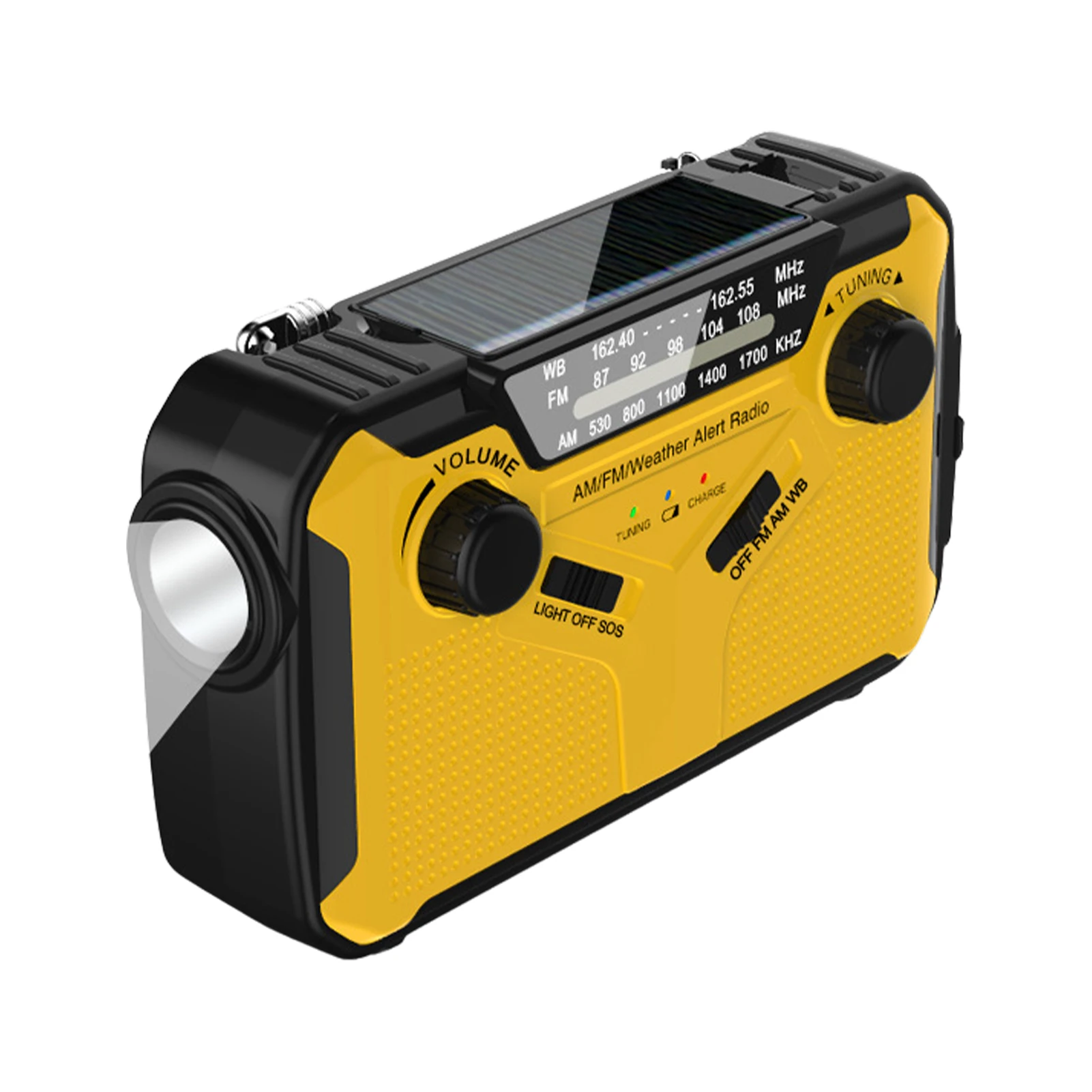 3000mAh Emergency Radio Solar Hand Crank Emergency Radio For Outdoor Survival Climbing Hiking USB Charging Power Bank With