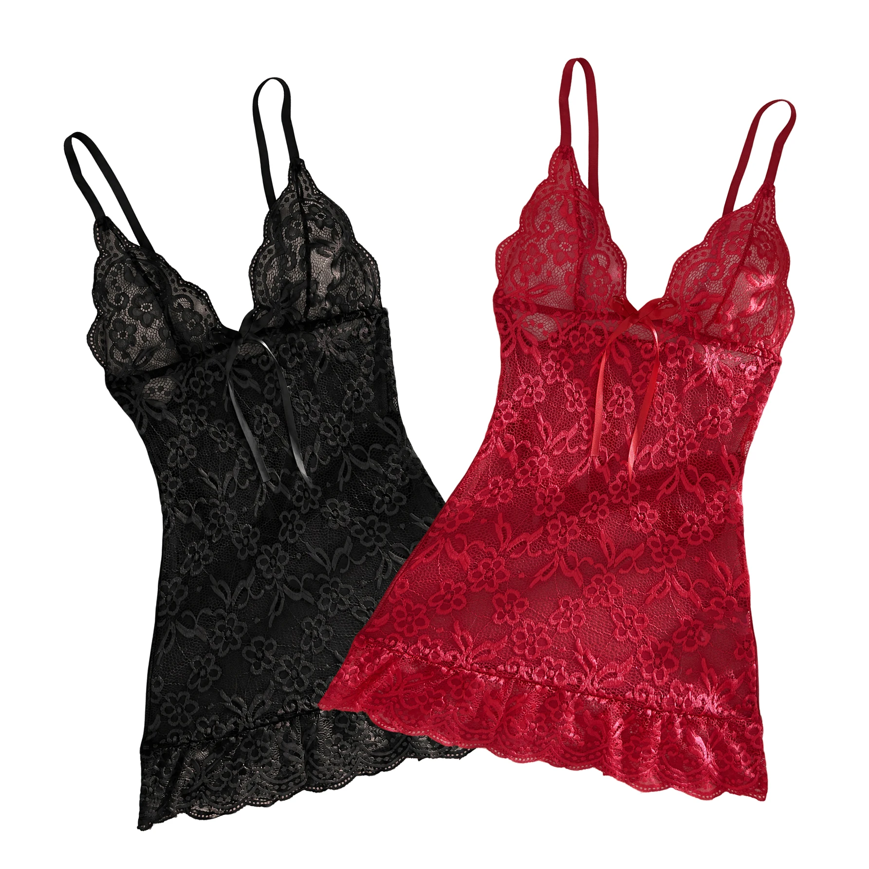 Nightgown Mesh Lace Sexy Sling Pajamas Backless Dress Women New In Sheath Dresses Ladies Pyjamas Transparent Popular Clothes Bow