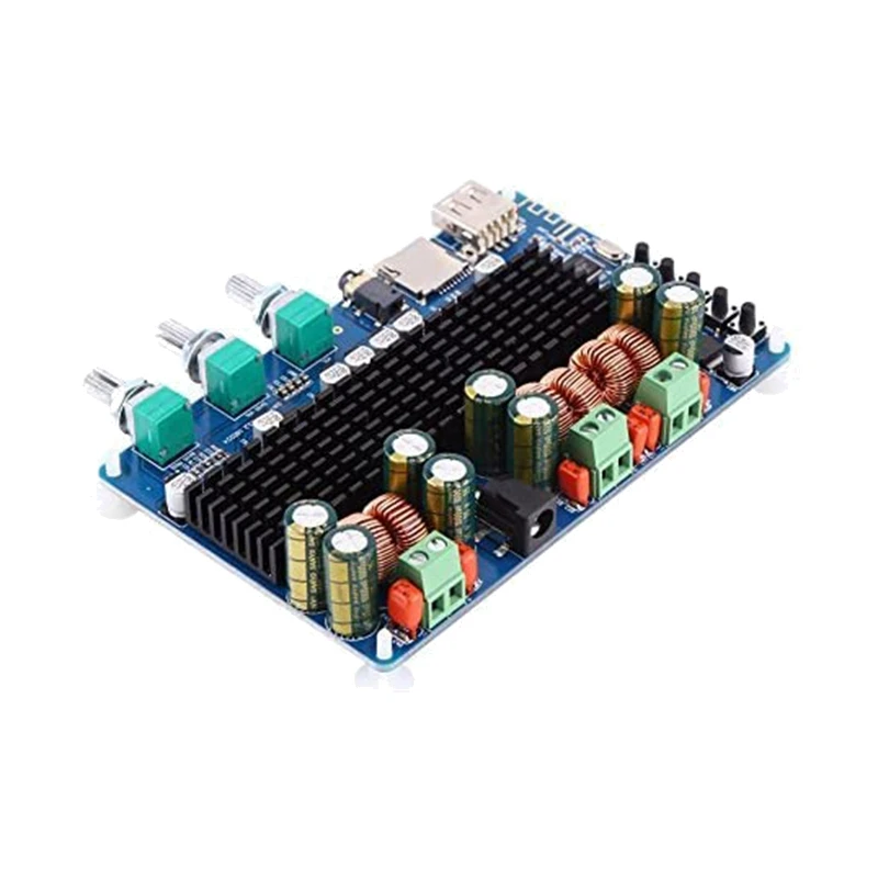 Placa amplificadora de potencia Digital, 2,1 canales, Bluetooth, USB, entrada TF, 50W + 50W, estéreo, 100W, salida de Subwoofer