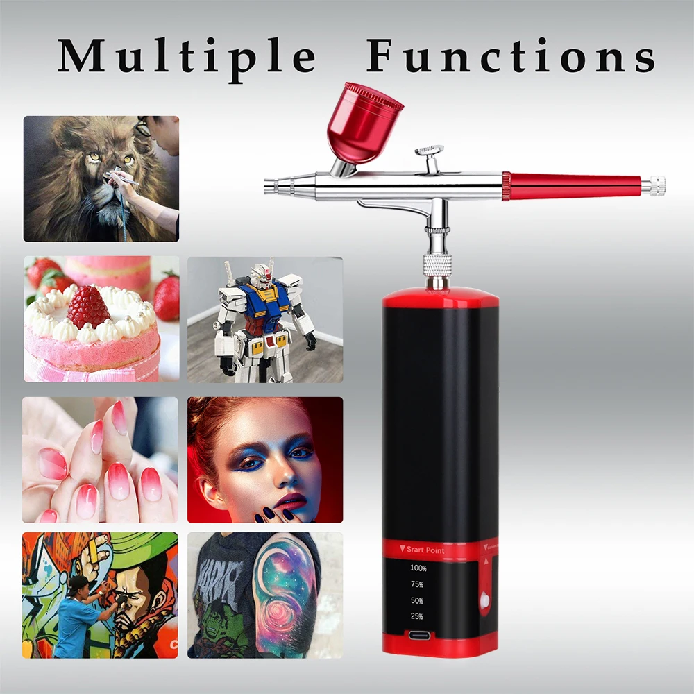 Personal Portable Cordless Mini Airbrush With Compressor Kit Multi-Purpose Rechargeable Equipment Machine Powerful Ladys Gifts