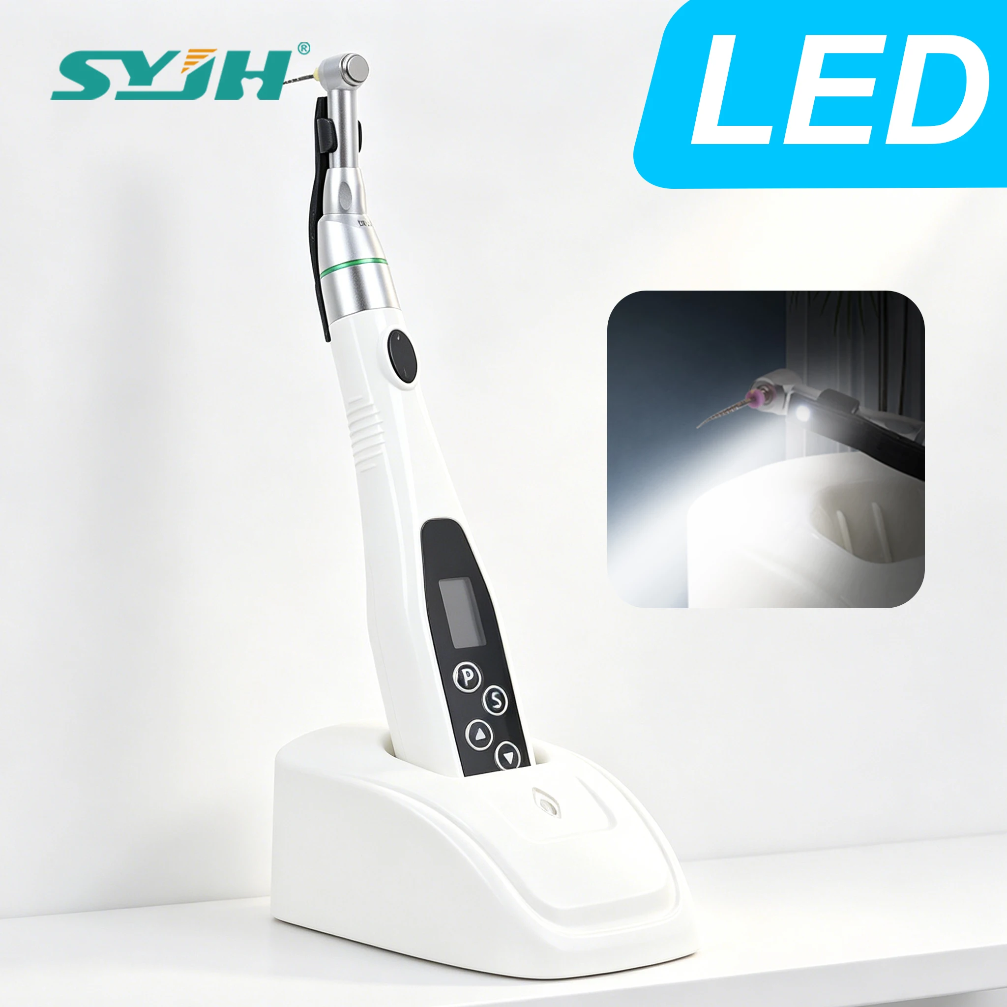 Drahtlose ELIJAH Dental Endo Motor LED 16:1 Contra Winkel Reduktion Kopf Niedrige Geschwindigkeit Handstück Zahnmedizin Endodoncia Behandlung Werkzeuge