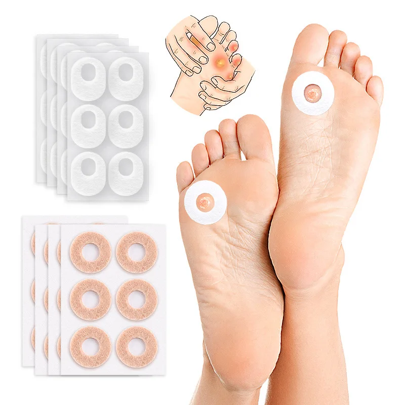 60PCS/10Sheet Foot Callus Pain Heel Stickers Felt Corns Self-adhesive Sticker Preventing Calluses Pain Abrasion Protective Patch