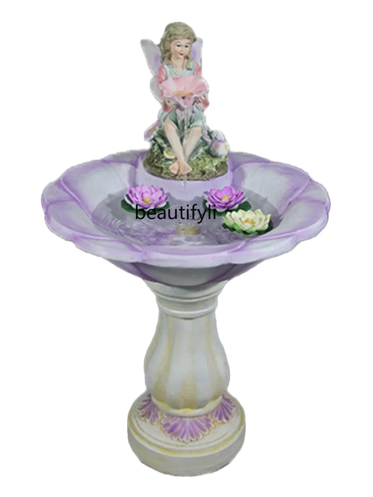 Fountain ornament courtyard garden balcony landscaping cherub decoration circulating pool