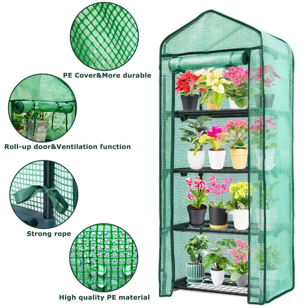 Portable PVC Greenhouse Cover Odorless Foldable Anti-Aging Greenhouse Cover for Small Flower House Nursery Room image 2