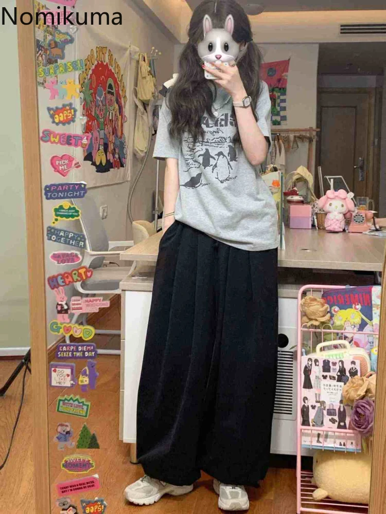 Streetwear Sweatpants Fashion Wide Leg Pants 2023 New Bottoms Casual Joggers for Women Korean Pantalon Femme Y2k Trousers 7k317