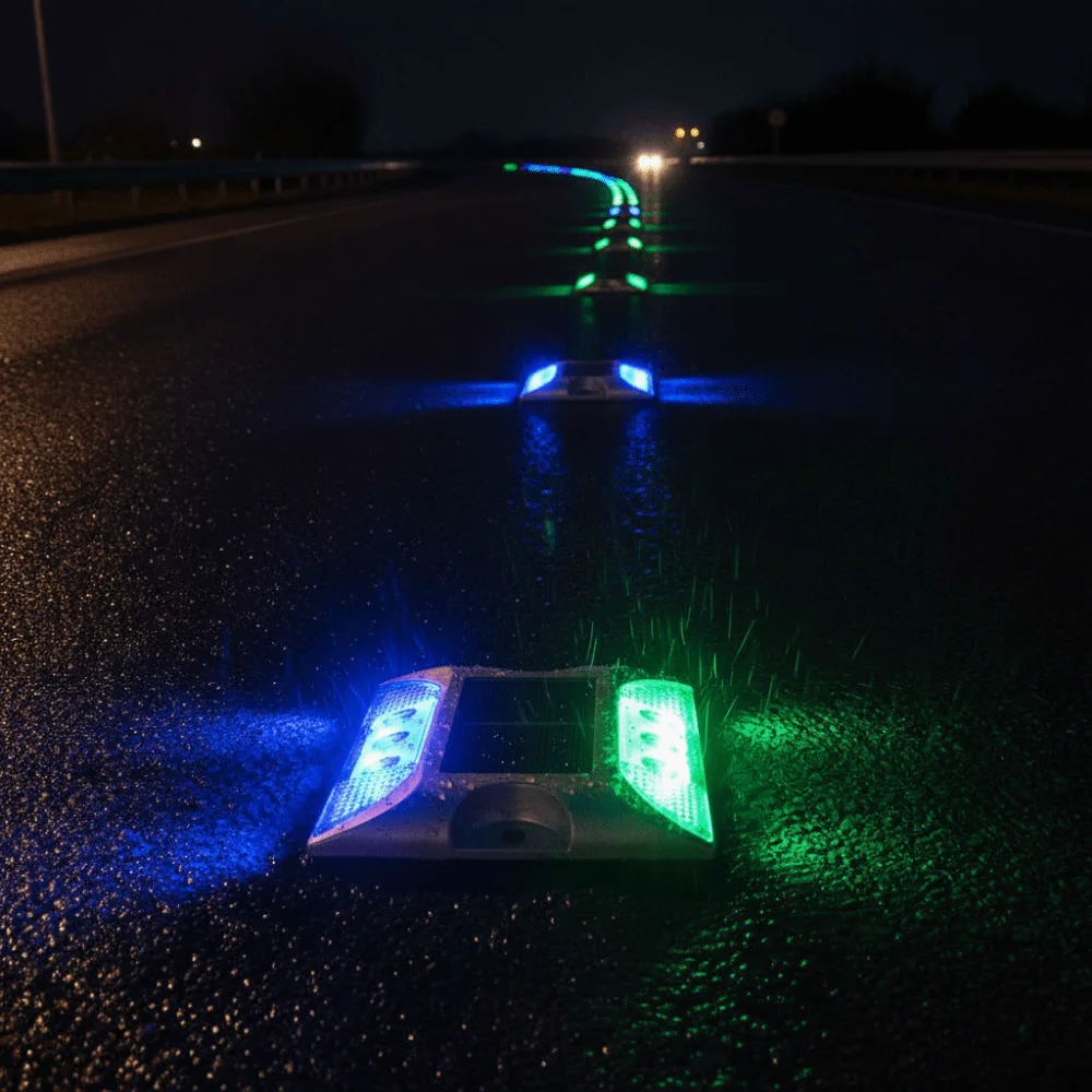 Solar Powered Solar Road Stud Light Outdoor Lighting Durable Traffic Marker Light Reflective Flashing LED Ground Light Highway