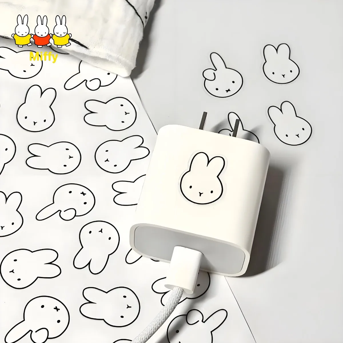 Kawaii Anime Miffy Rabbit Water Cup Stickers Cute Cartoon Computer Decoration Stickers Diy Waterproof Phone Case Stickers