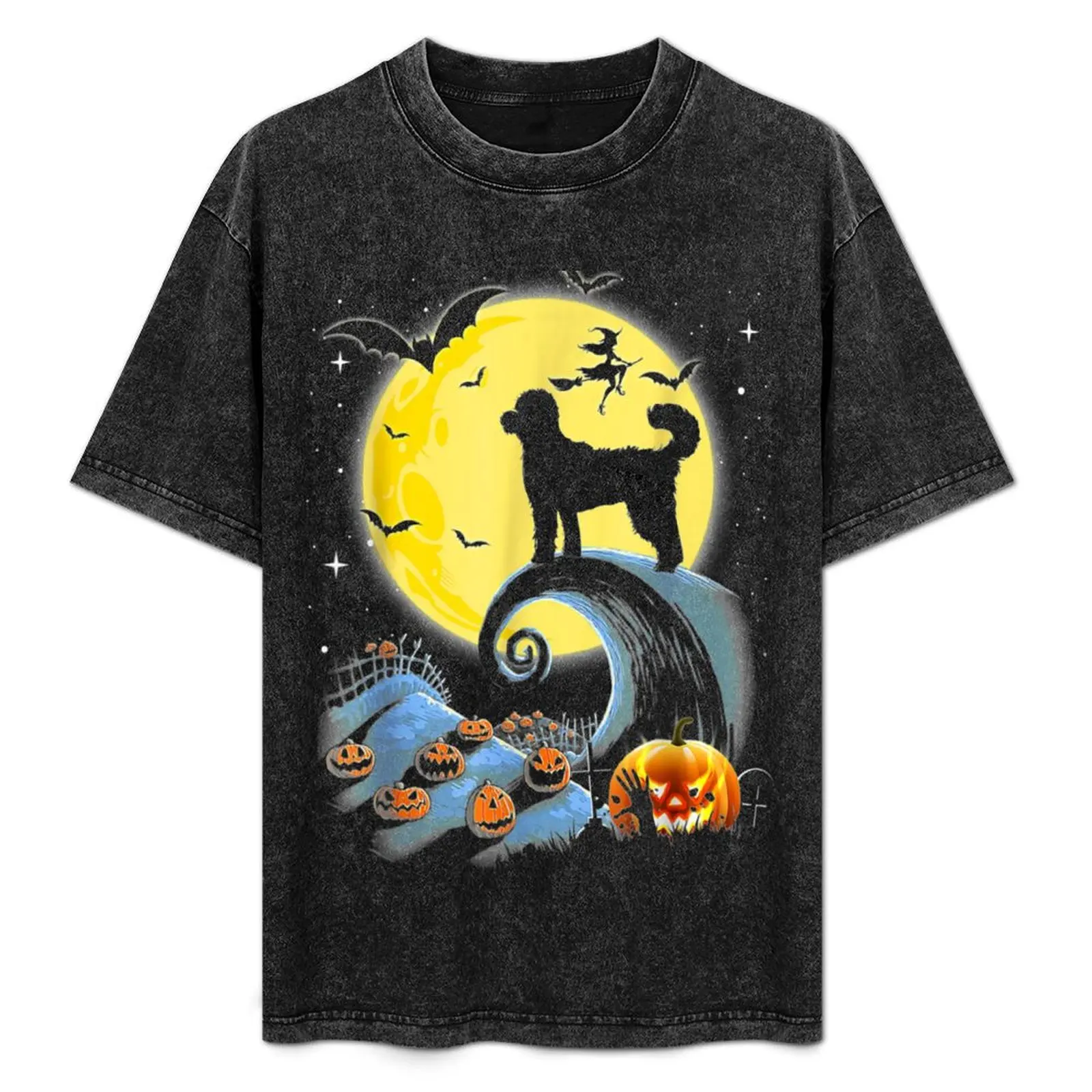 

Standard Poodle Dog And Moon Funny Halloween Gift T-Shirt t shirts for man cotton man t shirt cotton T-Shirt