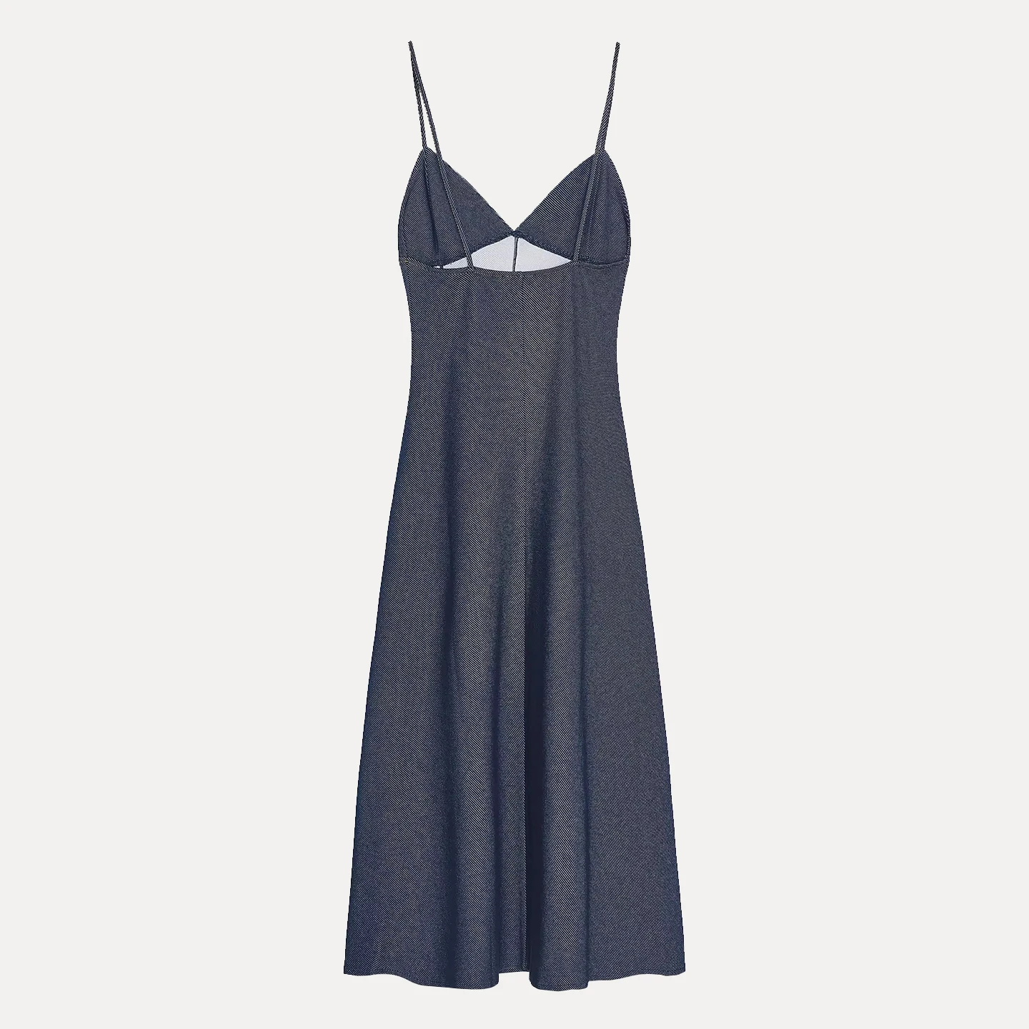 Z Women's Faionable Personali Midi Dr Striped Slanted Line Breathable Skin-friendly Summer 2025 Polyester Fiber