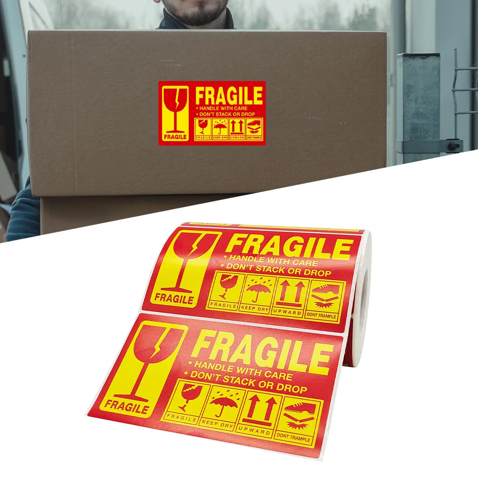 Imagem -04 - Alça Frágil com Fita de Embalagem de Cuidado Etiqueta de Advertência Frágil Fita de Vedação para Caixa de Papelão Selagem de Correio de Escritório Cuidado